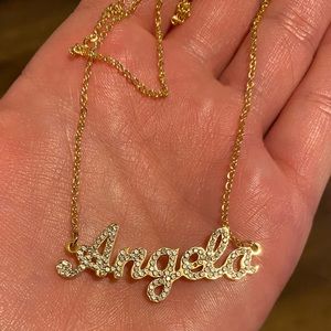 Gold name necklace- Angela